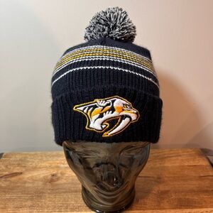 NHL Nashville Predators ‘47 Brand Knit Beanie Hat With Pom – Women/Unisex, Adult